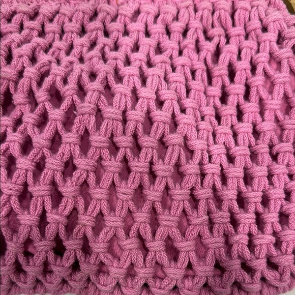 NWT A New Day Pink Knitted Clutch with wooden magnetic closure - Picture 2 of 5